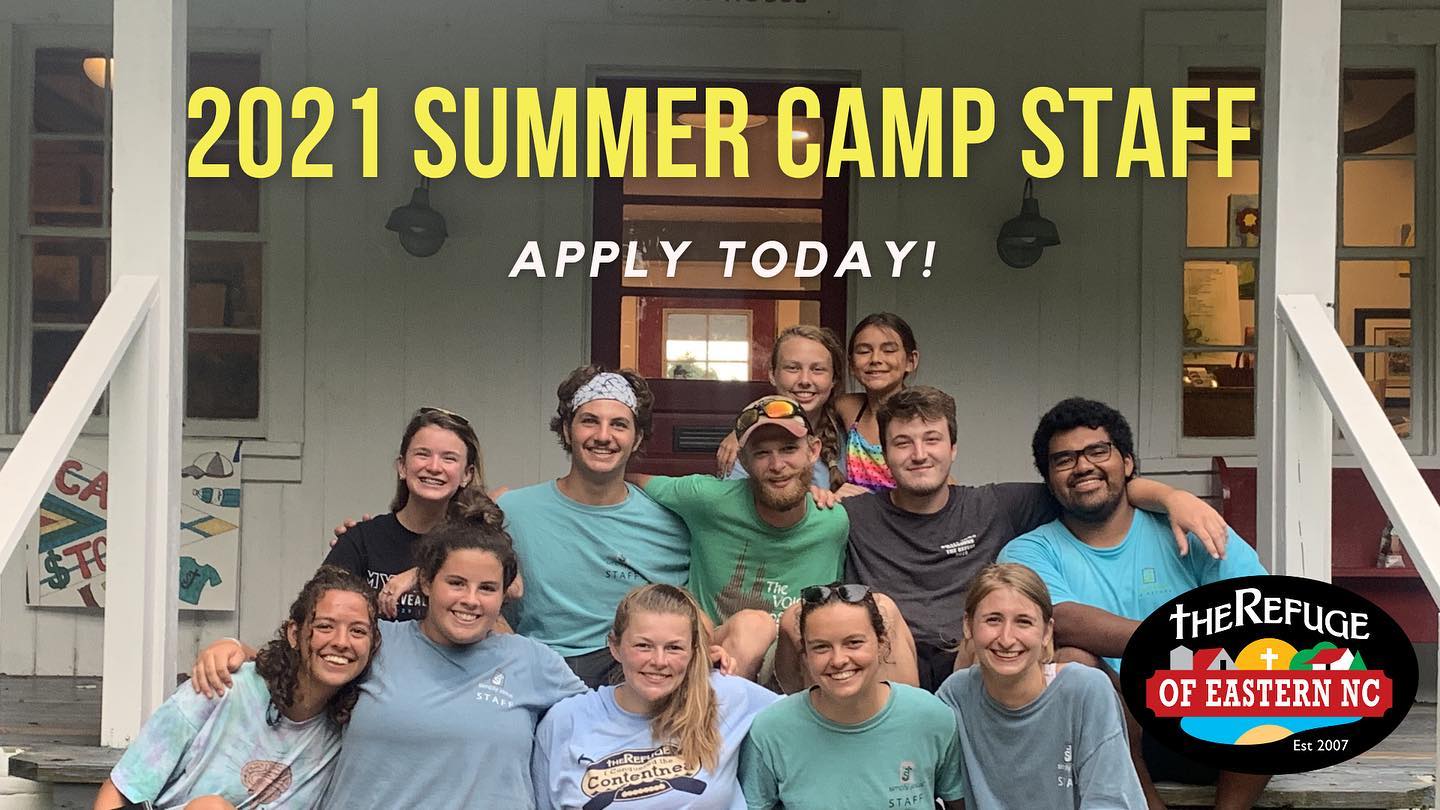 Come join our 2021 Summer Camp Staff Team!  Apply today for camp counselor, grounds/maintenance or lifeguard at:  www.tinyurl.com/RefugeSummerStaff21