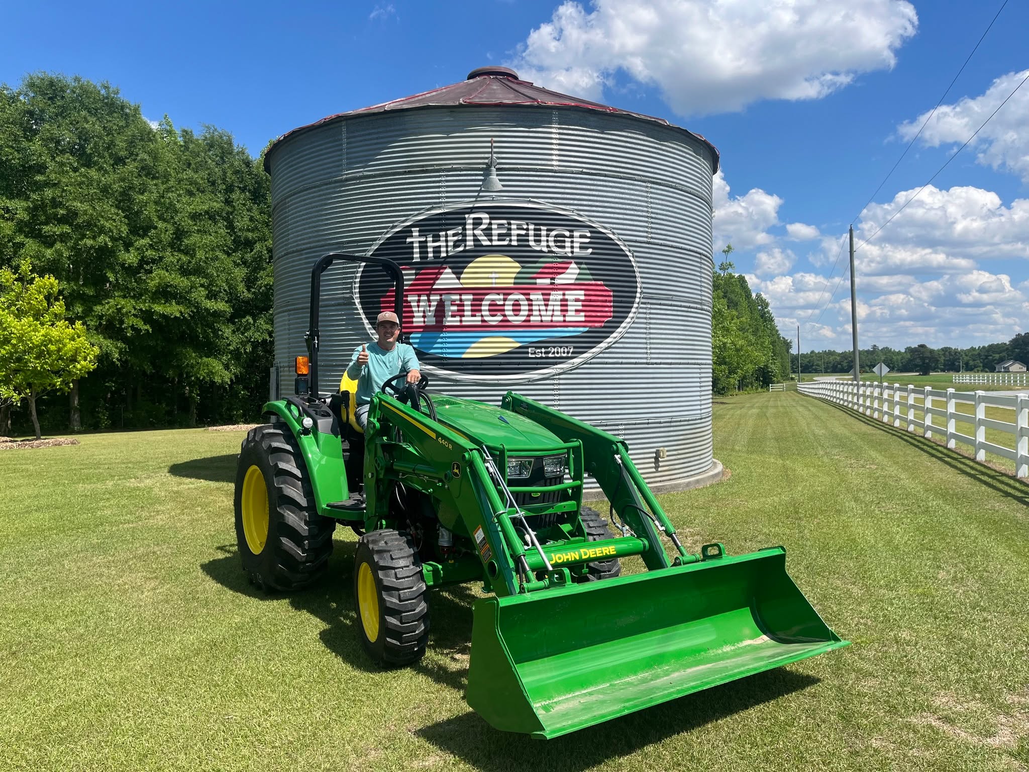 A gift from a friend of The Refuge,  this tractor will replace one we've had since opening! What a blessing! Thank you @qualityequipnc ! We will put it right to work!